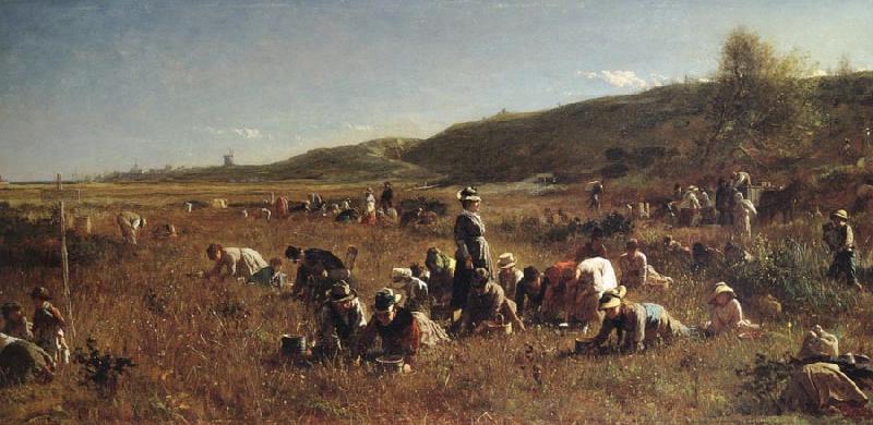 Eastman Johnson THe Cranberry Harvest,Island of Nantucket oil painting image